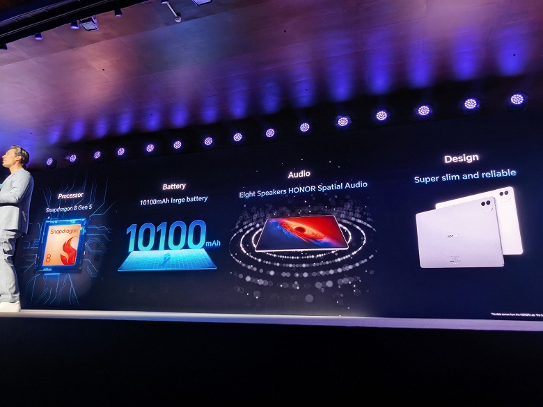 10&nbsp;100 мАч, Snapdragon 8 Gen 5, экран 3K 165 Гц и толщина всего 4,8 мм. Представлены Honor MagicPad 4 и MagicBook Pro 14